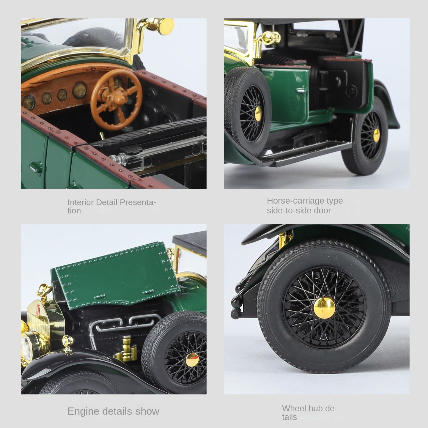 XHD 1:24 Die-Cast Alloy Model - Compatible with Rolls-Royce First Generation Phantom - Feature-Packed with Removable Roof, Opening Doors, Realistic Sound & Light, Pull-Back Action, Shock Absorption & Steering