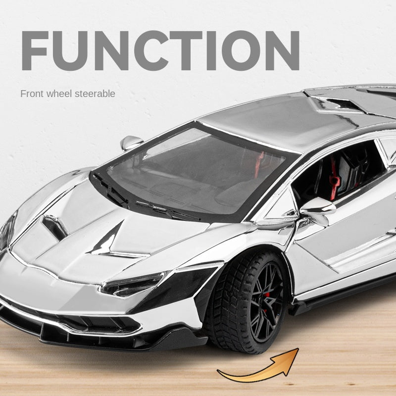 Chezhi 1:24 Die-Cast Alloy Model - Compatible with Lamborghini Aventador SVJ LP770-4 - Ultimate Supercar with Opening Doors, Sound & Light, Pull-Back Action, Shock Absorption & Adjustable Rear Wing