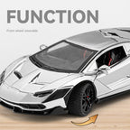 Chezhi 1:24 Die-Cast Alloy Model - Compatible with Lamborghini Aventador SVJ LP770-4 - Ultimate Supercar with Opening Doors, Sound & Light, Pull-Back Action, Shock Absorption & Adjustable Rear Wing
