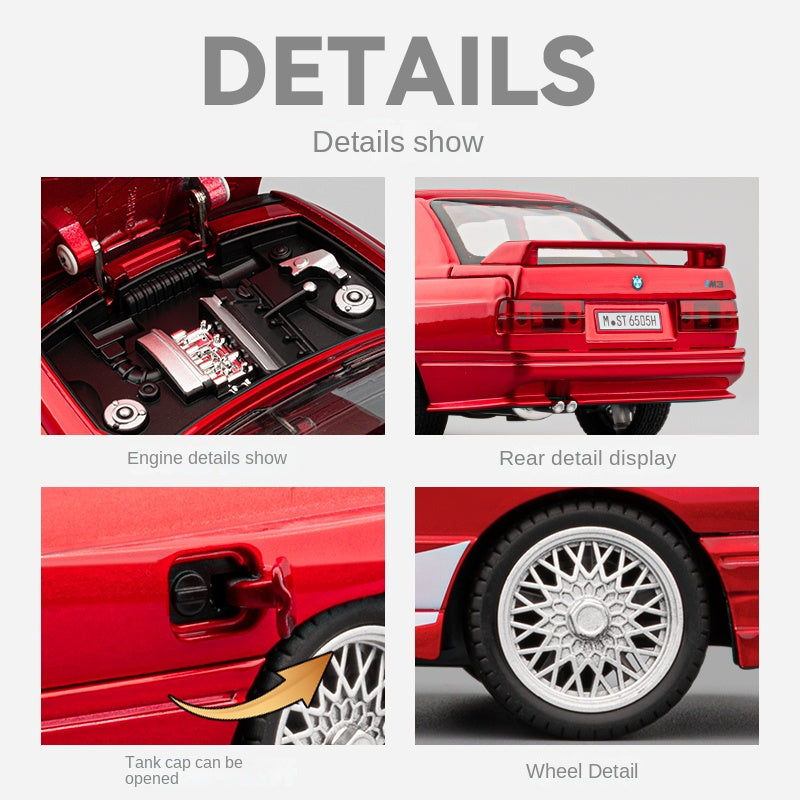 Chezhi 1:24 Coca-Cola Edition Die-Cast Alloy Model - Compatible with BMW M3 - with Opening Doors, Sound & Light, Pull-Back Action, Shock Absorption, Opening Fuel Cap & Foldable Mirrors