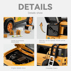 Beleying 1:24 Die-Cast Alloy Model - Compatible with Land Rover Defender - Gulf Oil / Camel Trophy Limited Edition with Roof Rack, Opening Doors, Sound & Light, Pull-Back Action & Shock Absorption