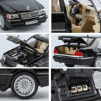 Jinglifang 1:24 Scale Die-Cast Alloy Model Toy Compatible with Mercedes-Benz S-Class W140 - Opening Doors, Sound & Light, Pull-Back Function, Shock Absorption, Steering & Horn - Classic Luxury Sedan Collection