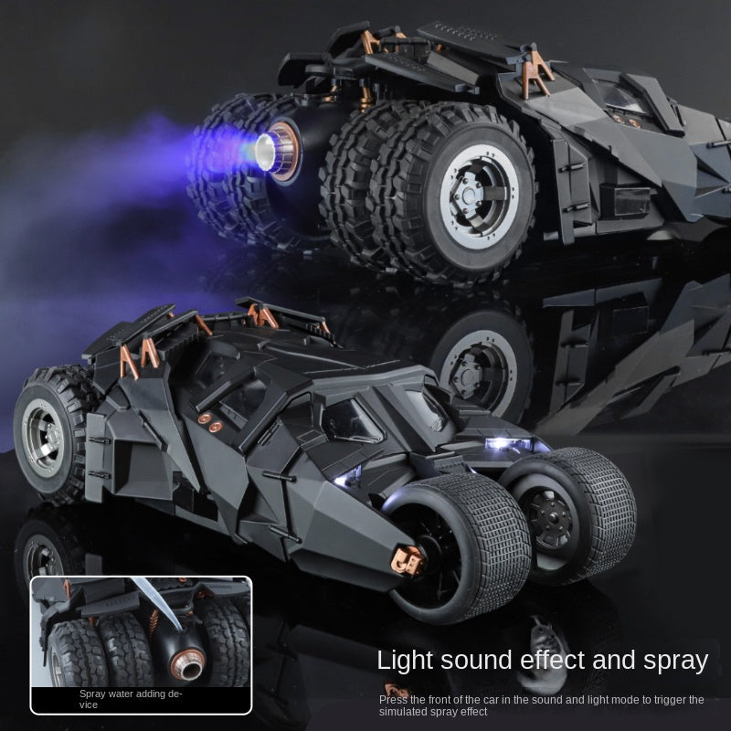 QiYi 1:18 Licensed The Dark Knight Trilogy Batmobile “Tumbler” Die-Cast Alloy Model - Official Movie Replica with Spray Effect, Opening Canopy, Sound & Light & Coasting Action
