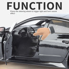 HaoChi 1:24 Scale Licensed Audi RS7 with Grille Flashing Lights Die-Cast Alloy Model Toy - Opening Doors, Sound & Light, Pull-Back Function, Shock Absorption, Steering, Horn & Adjustable Rear Wing - Sports Car Collection