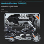 Black Mamba 1:11 Licensed Honda Gold Wing GL1800 Die-Cast Alloy Model - Official Grand Tourer Motorcycle with Sound & Light, Interactive Steering, Shock Absorption, Opening Top Case & Foldable Mirrors
