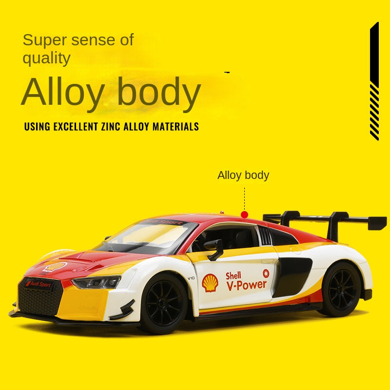 CCA 1:24 Scale Licensed Shell Livery Series Die-Cast Alloy Model Set - BMW M4 GT3 / Audi R8 LMS with Opening Doors & Sound/Light - GT Racing Collection