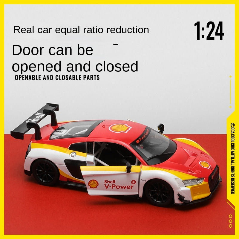 CCA 1:24 Scale Licensed Shell Livery Series Die-Cast Alloy Model Set - BMW M4 GT3 / Audi R8 LMS with Opening Doors & Sound/Light - GT Racing Collection