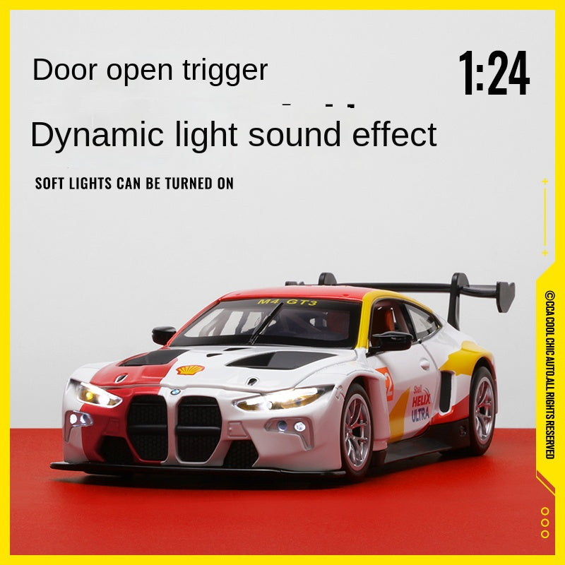 CCA 1:24 Scale Licensed Shell Livery Series Die-Cast Alloy Model Set - BMW M4 GT3 / Audi R8 LMS with Opening Doors & Sound/Light - GT Racing Collection