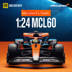 CCA 1:24 Scale Licensed McLaren F1 Team MCL60 Race Car Die-Cast Alloy Static Model - Steering & Rolling Function with Display Base, Australian GP / British GP / Monaco GP Editions - Official F1 Motorsport Collection