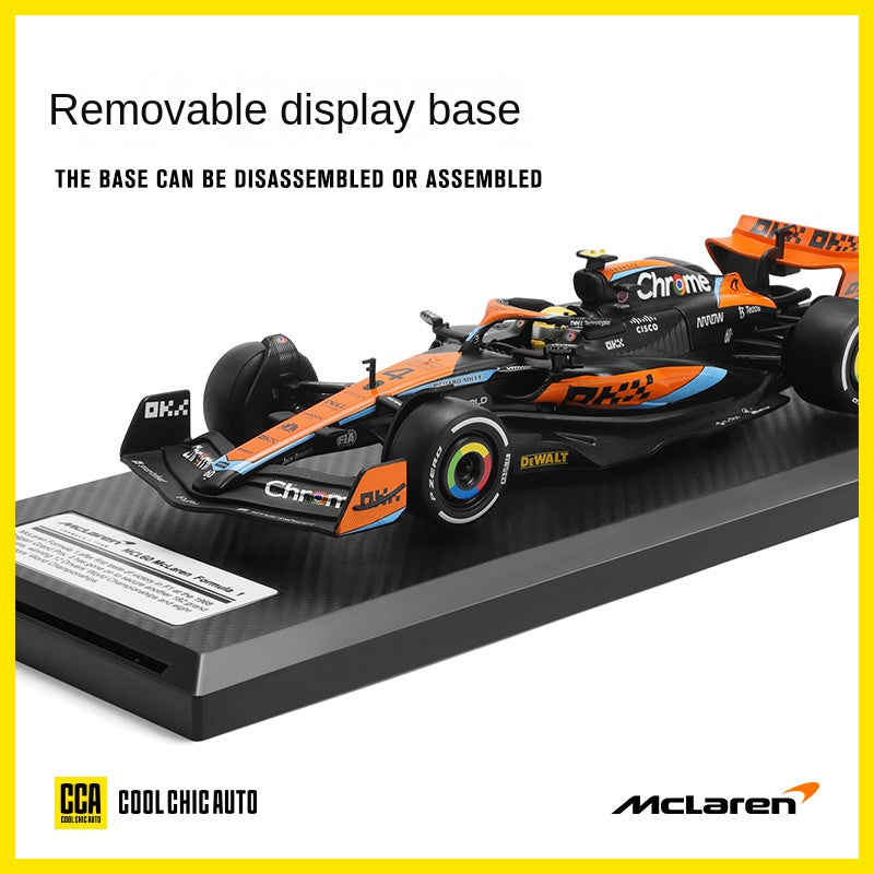 CCA 1:24 Scale Licensed McLaren F1 Team MCL60 Race Car Die-Cast Alloy Static Model - Steering & Rolling Function with Display Base, Australian GP / British GP / Monaco GP Editions - Official F1 Motorsport Collection