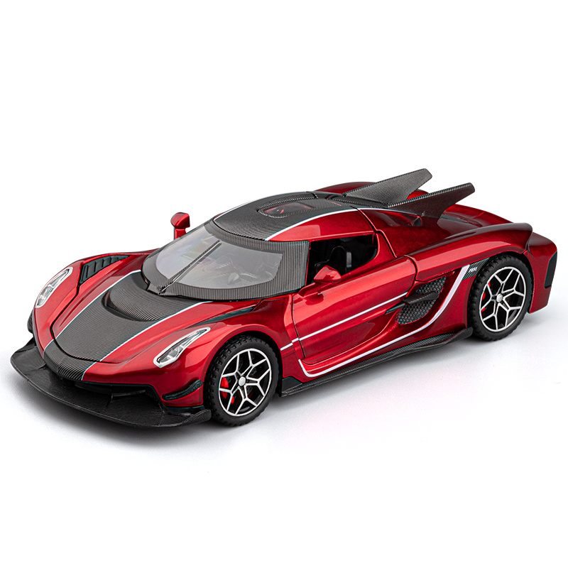 Chezhi 1:32 Scale Die-Cast Alloy Model Toy Compatible with Koenigsegg Jesko Absolut - Opening Doors, Sound & Light, Pull-Back Function - Hypercar Collection
