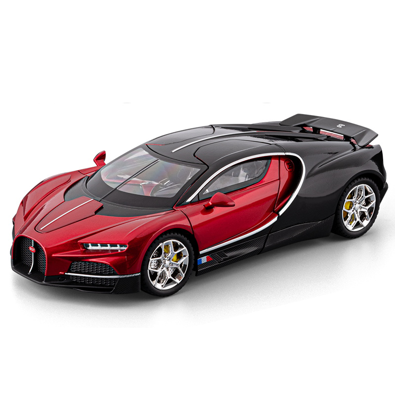 Chezhi 1:24 Scale Die-Cast Alloy Model Toy Compatible with Bugatti Tourbillon - Opening Doors, Sound & Light, Pull-Back Function, Shock Absorption, Steering, Horn, Adjustable Seats & Adjustable Rear Wing - Hypercar Collection
