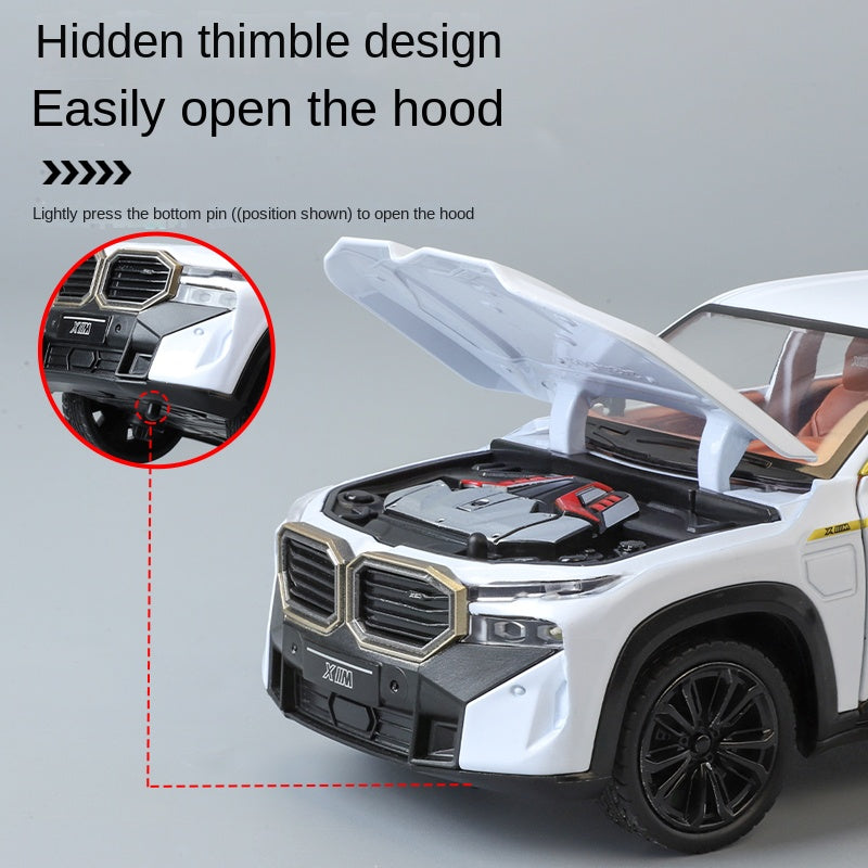 XHD 1:24 Scale Die-Cast Alloy Model Toy Compatible with BMW XM - Starlight Headliner, Opening Doors, Sound & Light, Pull-Back Function, Shock Absorption, Steering & Horn - Luxury Performance SUV Collection