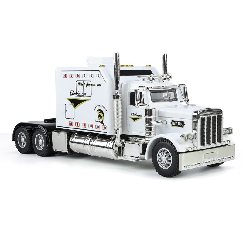 ZGTX 1:24 Die-Cast Alloy Model - Compatible with Peterbilt 389 - American Classic Semi-Truck with Illuminated Cab & Marker Lights, Opening Doors, Sound & Light & Pull-Back Action