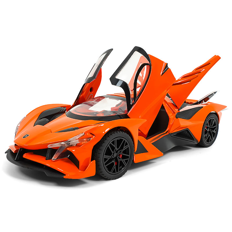 XHD 1:24 Scale Die-Cast Alloy Model Toy Compatible with Apollo Intensa Emozione - Smoke Effect, Opening Doors, Sound & Light, Pull-Back Function & Shock Absorption - Hypercar Collection