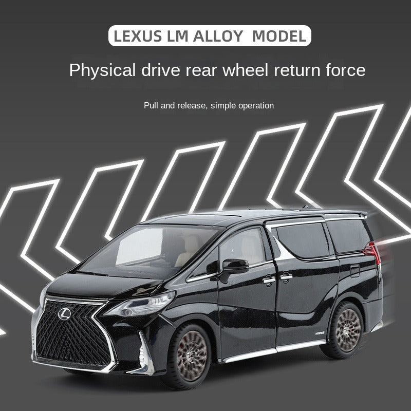 ZGTX 1:24 Scale Die-Cast Alloy Model Toy Compatible with Lexus LM300h - Remote Key Controlled Sound & Light, Opening Doors, Pull-Back Function, Steering & Horn - Luxury MPV Collection