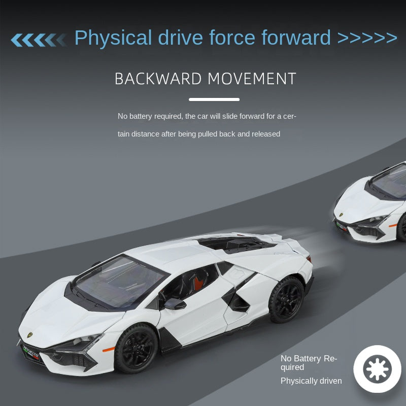 Jinglifang 1:24 Scale Die-Cast Alloy Model Toy Compatible with Lamborghini Aventador - Opening Doors, Sound & Light, Pull-Back Function, Shock Absorption, Steering & Adjustable Rear Wing - Supercar Collection