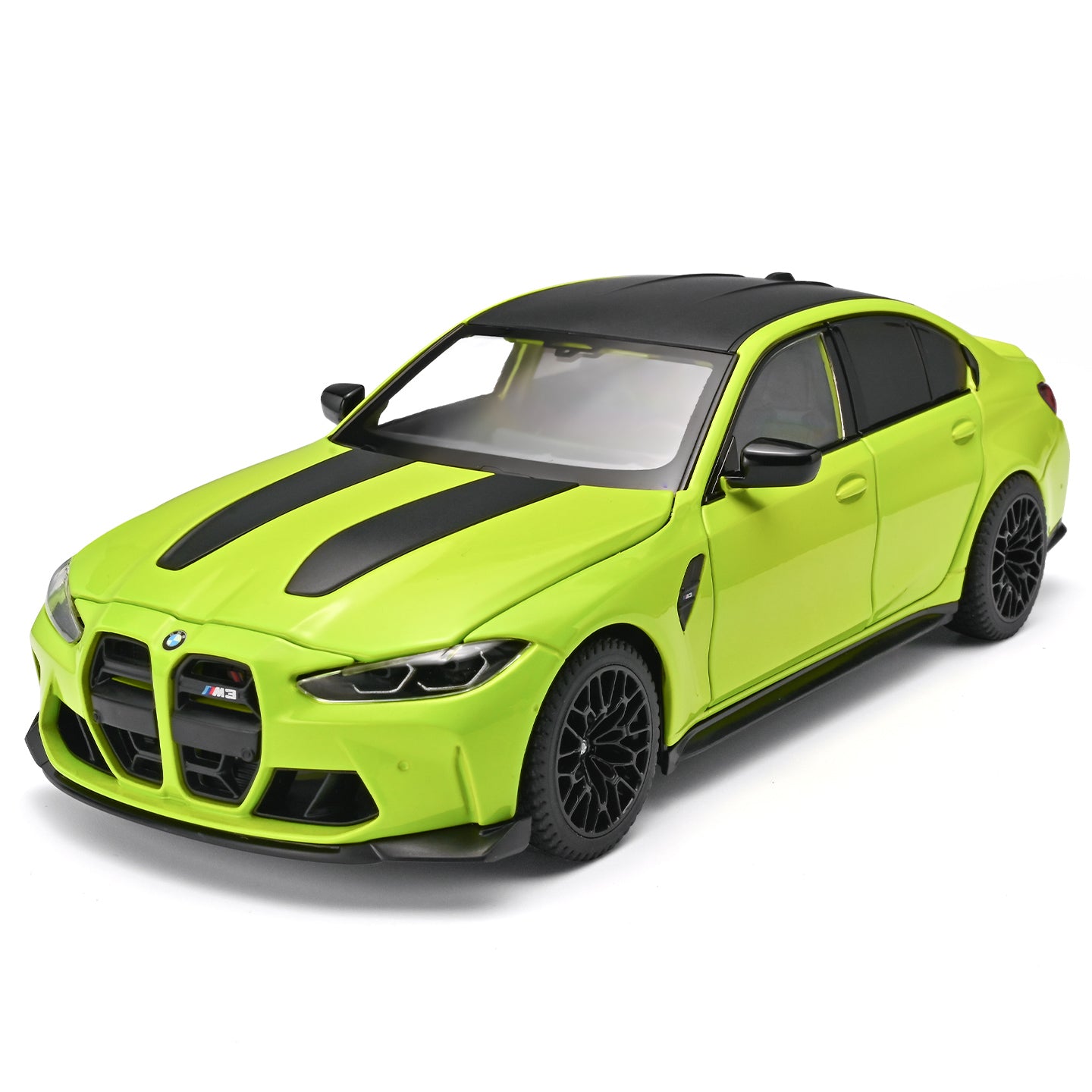 Black Mamba 1:24 Scale Licensed BMW M3 Die-Cast Alloy Model Toy - Opening Doors, Sound & Light, Pull-Back Function, Shock Absorption, Steering, Horn & Adjustable Seats - Sports Car Collection