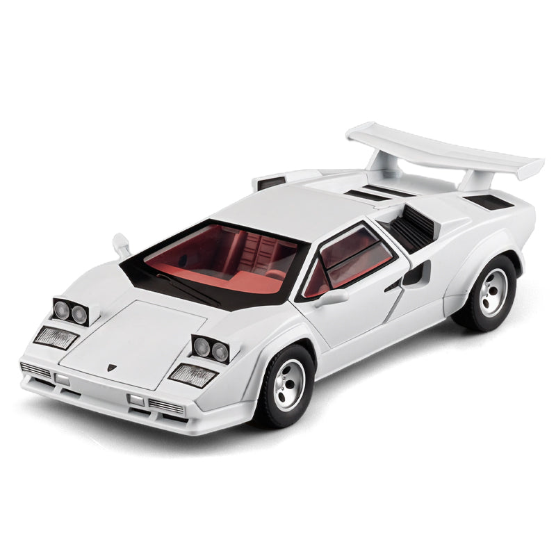 XHD 1:24 Scale Die-Cast Alloy Model Toy Compatible with Lamborghini Countach LP500 S - Pop-Up Headlights, Opening Doors, Sound & Light, Pull-Back Function, Shock Absorption, Steering & Horn - Classic Supercar Collection