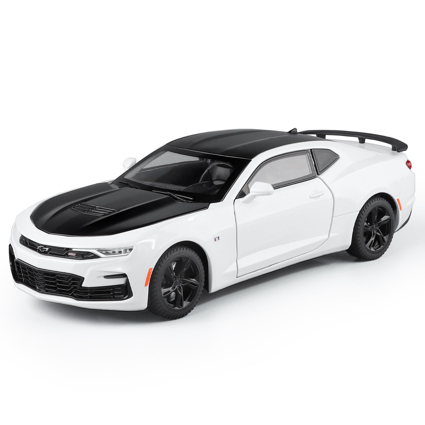 Black Mamba 1:24 Scale Licensed Chevrolet Camaro Die-Cast Alloy Model Toy - Opening Doors, Sound & Light, Pull-Back Function, Shock Absorption, Steering, Horn & Adjustable Seats - Muscle Car Collection