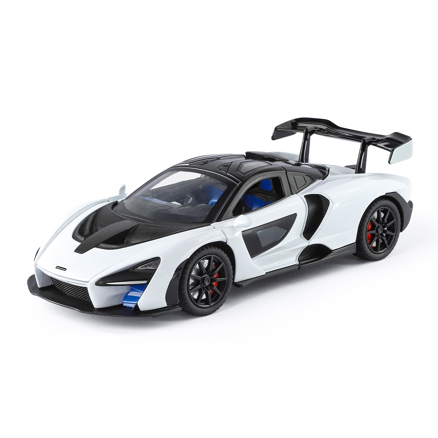 XHD 1:24 Scale Smoke Effect Edition McLaren Senna Die-Cast Alloy Model Toy - Opening Doors, Sound & Light, Pull-Back Function, Shock Absorption, Steering & Horn - Hypercar Collection