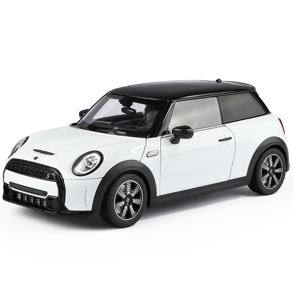 Black Mamba 1:18 Scale Licensed BMW MINI COOPER Die-Cast Alloy Static Model Toy - Opening Doors, Shock Absorption, Steering & Adjustable Seats - Classic Compact Car Collection
