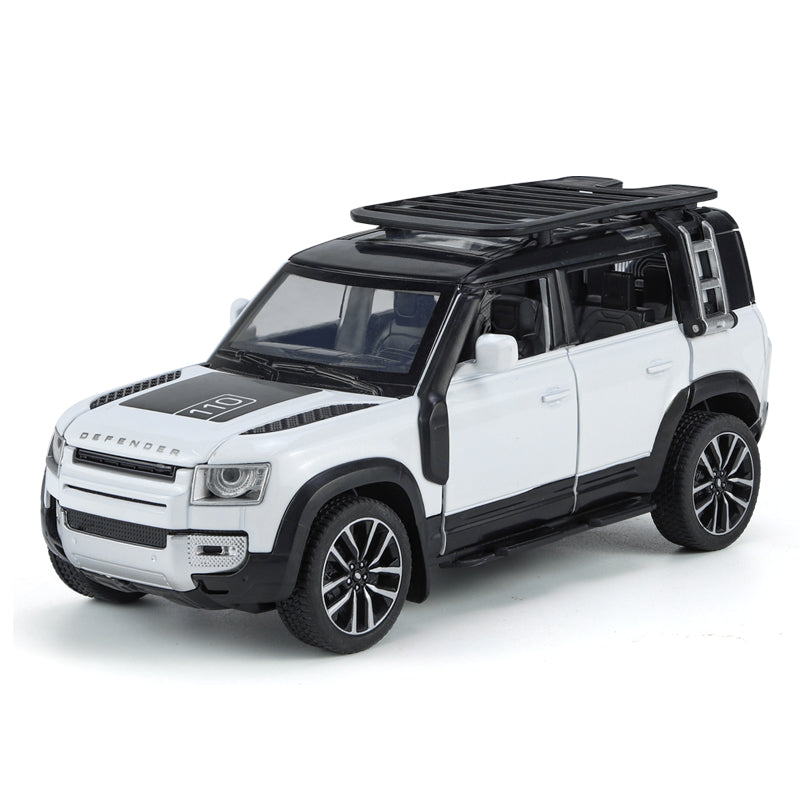 Qiyi 1:32 Scale Licensed Land Rover Defender 110 Die-Cast Alloy Model Toy - Opening Doors, Sound & Light, Pull-Back Function & Shock Absorption - Official Off-Road Vehicle Collection