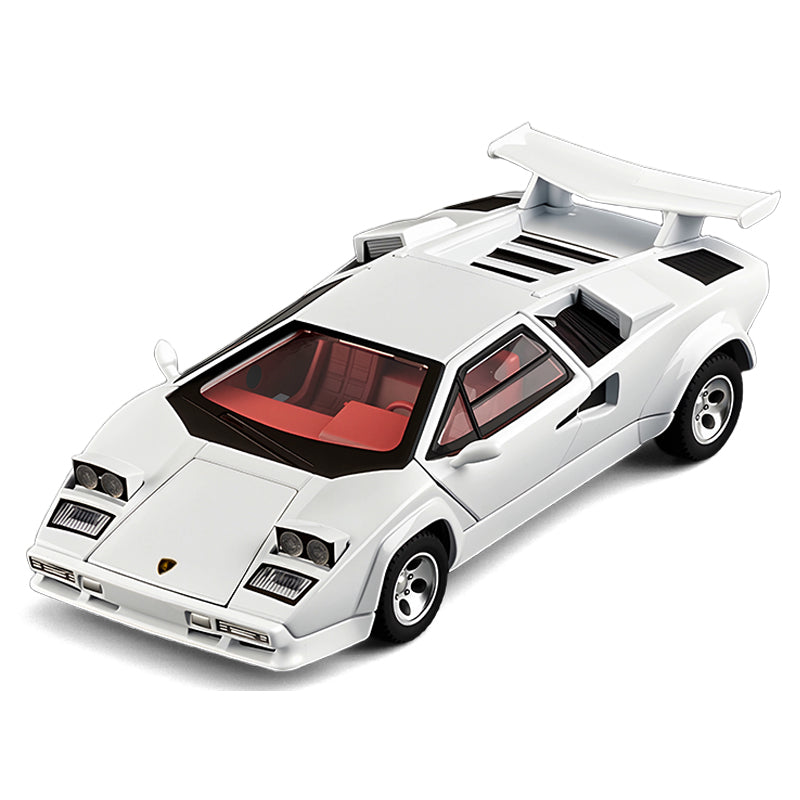 XHD 1:32 Scale Die-Cast Alloy Model Toy Compatible with Lamborghini Countach LP500 S - Pop-Up Headlights, Opening Doors, Sound & Light, Pull-Back Function & Shock Absorption - Classic Supercar Collection