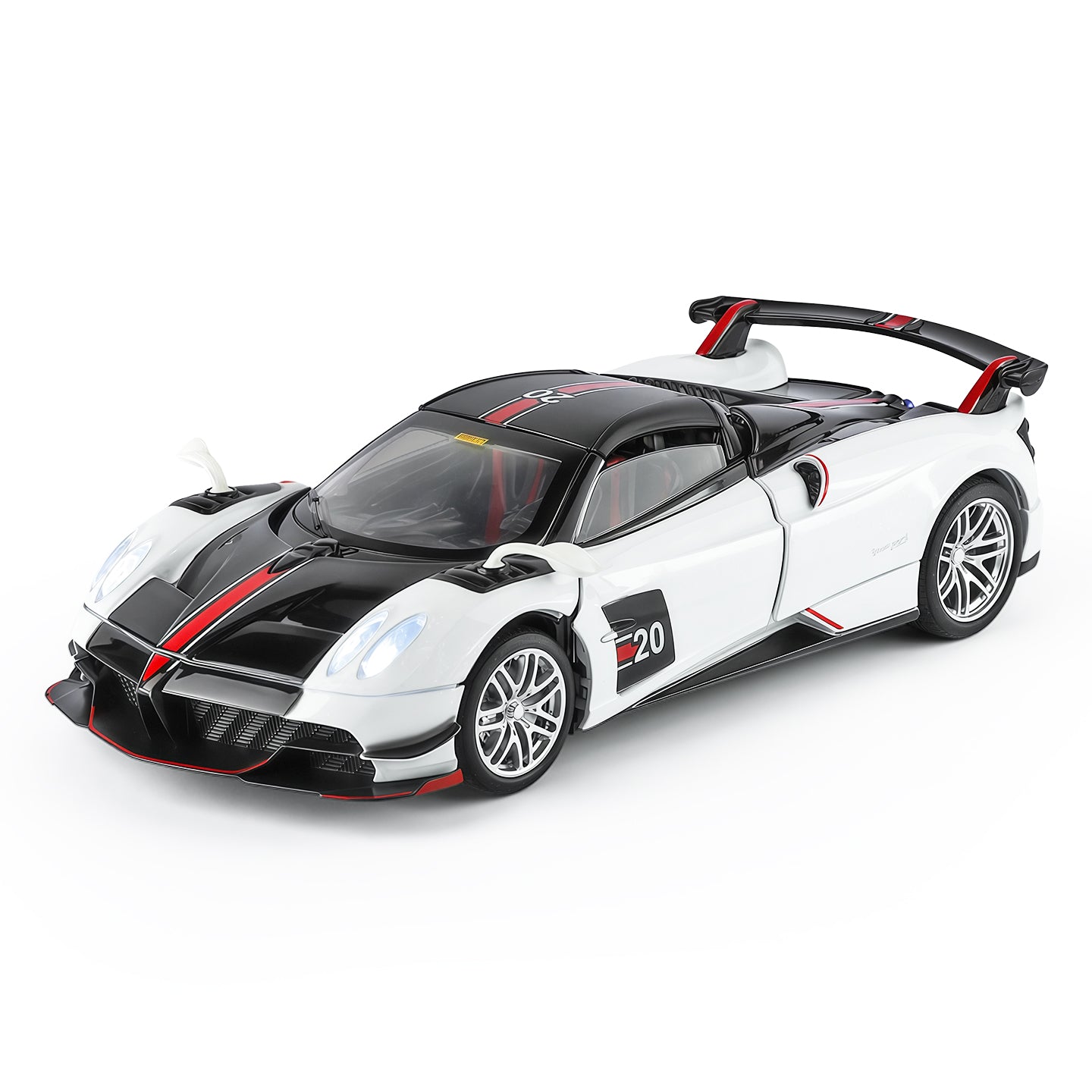 OK 1:32 Scale Die-Cast Alloy Model Toy Compatible with Pagani Huayra BC - Removable Roof, Opening Doors, Sound & Light, Pull-Back Function & Shock Absorption - Hypercar Collection