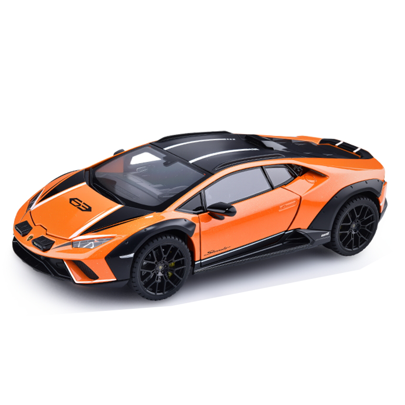 Black Mamba 1:24 Scale Licensed Lamborghini Huracán Die-Cast Alloy Model Toy - Opening Doors, Sound & Light, Pull-Back Function, Shock Absorption, Steering, Horn & Adjustable Seats - Supercar Collection