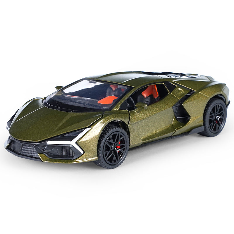 Jinchejiang 1:32 Scale Die-Cast Alloy Model Toy Compatible with Lamborghini Aventador - Opening Doors, Sound & Light, Pull-Back Function, Shock Absorption & Adjustable Rear Wing - Supercar Collection